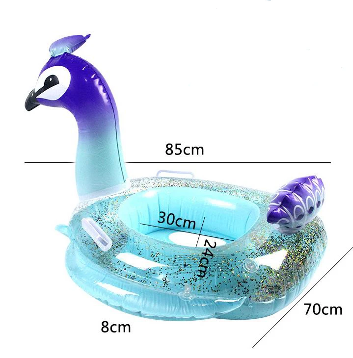 Hoạt Hình Dễ Thương Bơm Hơi Cho Bé ĐÍNH HẠT CƯỜM Hạc Kỳ Lân Bơi Vòng Bơm Hơi Phao Hồ Bơi Trẻ Em Ghế Đồ Chơi Nước