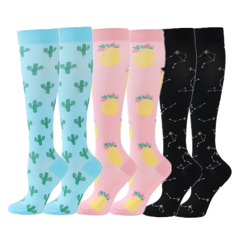 

6 Pairs Compression Socks Women Knee High 30mmHg Anti Fatigue Relief Diabetes Varicose Veins Running Sports Compression Stocking