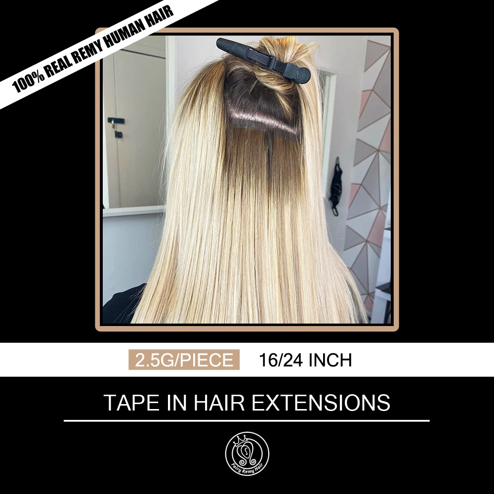 Tape In Real Remy Human Hair Extensions 2.5 G/stuk 16 18 20 22 24 Inch Europese Platina Blonde Lijm Haar extension 20 Stuk