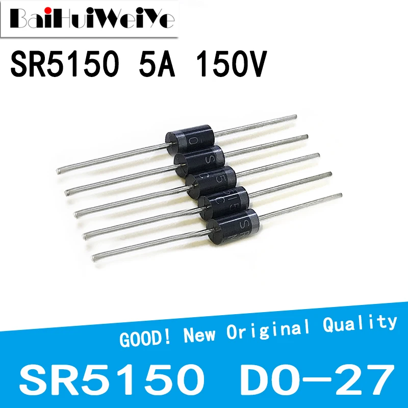 10Pcs/Lot SB515 SR5150 SB5150 MBR5150 SR515 5A150V DO-27 DO27 Schottky Diode New Original Good Quality Chipset