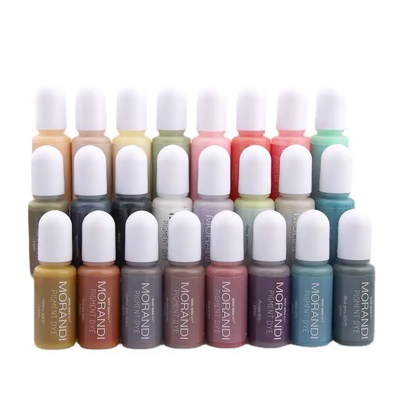 10ml  Morandi Epoxy Resin Pigment 24 Colors Colorant Liquid Dye Ink UV Epoxy Resin Molds Pigment DIY Jewelry Making Accessories