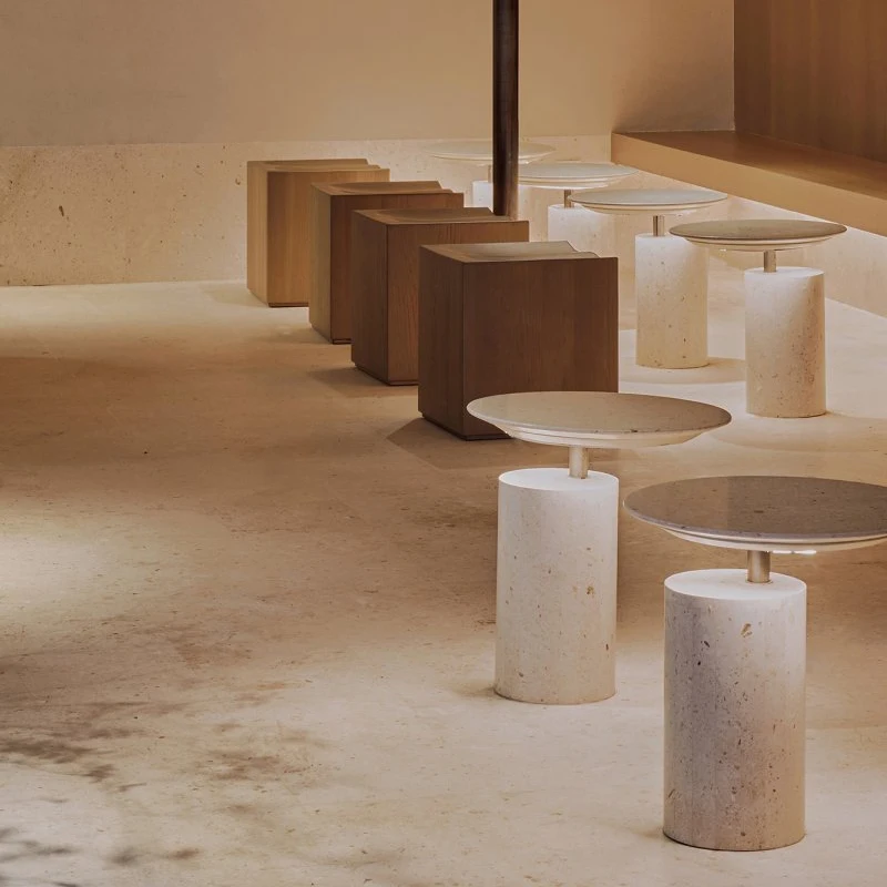 GY Nordic Minimalism Creative Terrazzo Side Table Designer Milk Tea Shop round Mini Coffee Table