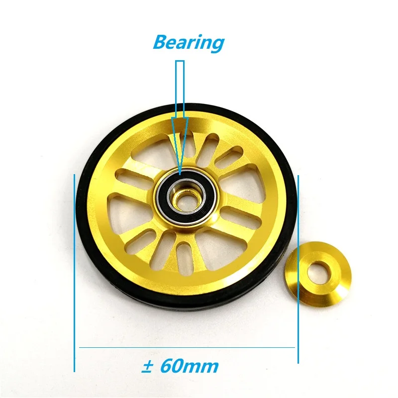 New Litepro For Brompton Rear Rack Easywheel Aluminum Alloy Bearing Wheel Flat Rubber Easy Wheel