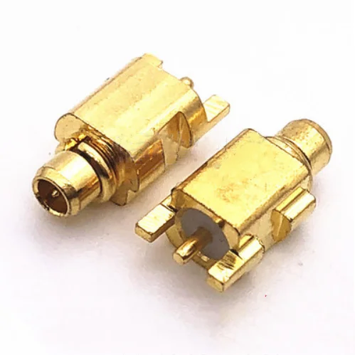 Adaptador de conector coaxial RF de montaje PCB, MMCX macho de 3 pines, 5 uds.