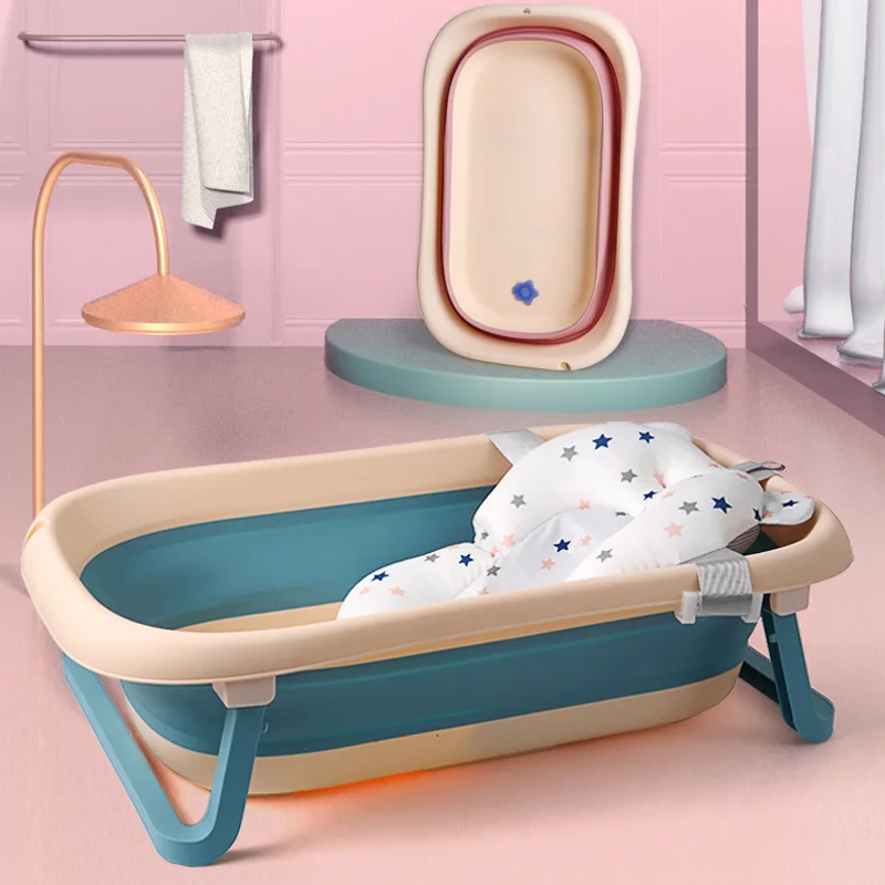 Newborn Baby Shower Protable Bath Tub Non-Slip Foldable Storage Basket Infant Swimming Pool Clothes Pillow Container Pet Bathtub