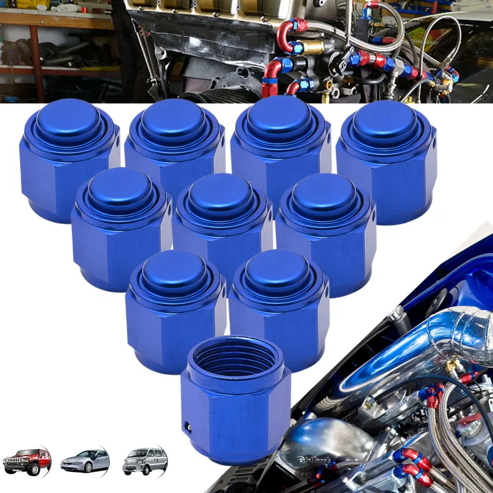 EPMAN 10PCS Aluminum Fuel Oil Adaptor 8AN Female Thread Flare Cap Block off Fitting For AN8 Male Fitting or Fuel Pump EPJTAN8MD