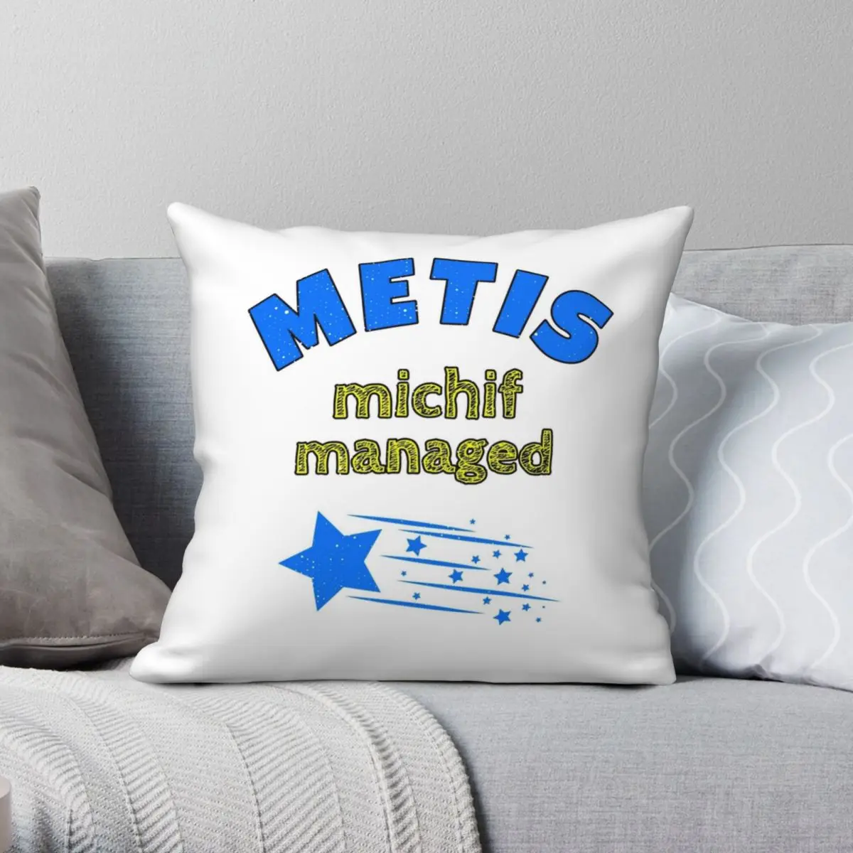 Metis Michif Managed Square Pillowcase Polyester Linen Velvet Printed Zip Decor Bed Cushion Cover