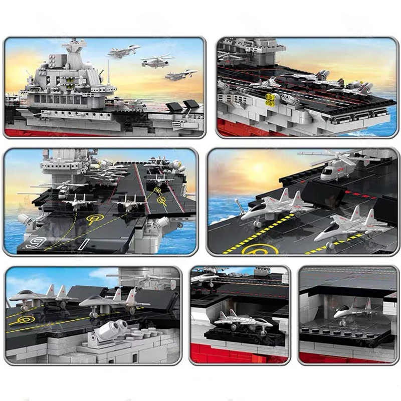 MOC Military Series USS Missouri BB-63 Battleship Building Block Liaoning Heavy Cruiser Destroyer Brick Model Toys For Kid Xmas