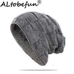 ALTOBEFUN Women Men Winter Warm Hat For Adult Unisex Outdoor New Wool Knitted Beanies Skullies Casual Cotton Hats Cap HT137B