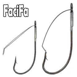 20pcs Weedless Barbed Fishing Hook Wacky Rig Hook Sizes 6-5/0 High Carbon Steel Bass Single hook