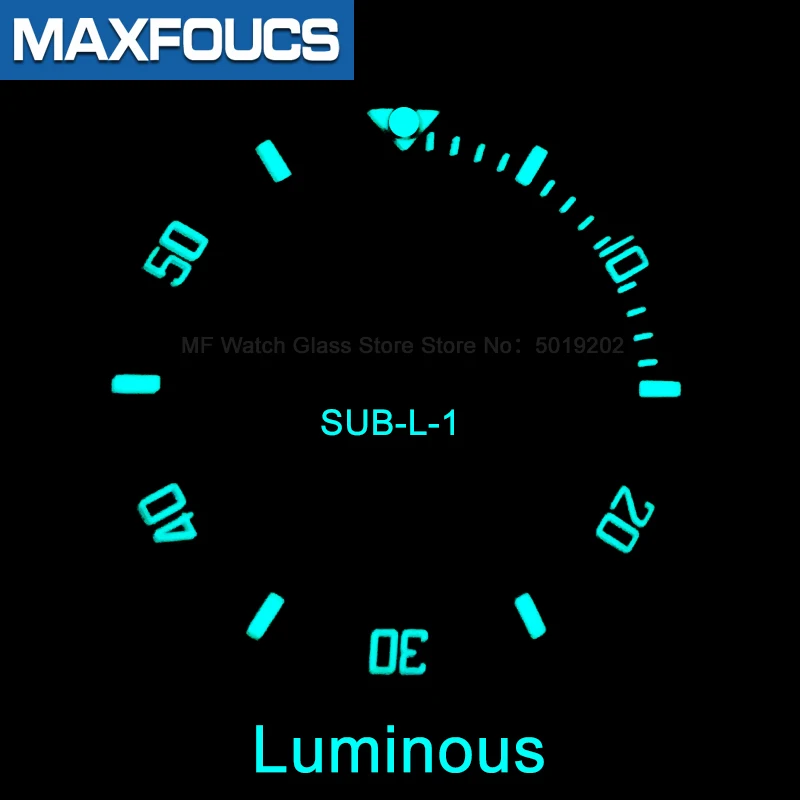 Luminous Sloped Ceramic Bezel insert  Slopping bezel 38*30.6mm For SUB MOD watch parts