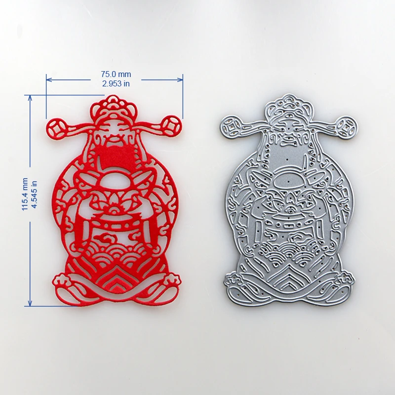 DUOFEN METAL CUTTING DIES Chinese Happy New Year FORTUNE GOD wealth god stencil DIY Scrapbook Paper Album 2019 new