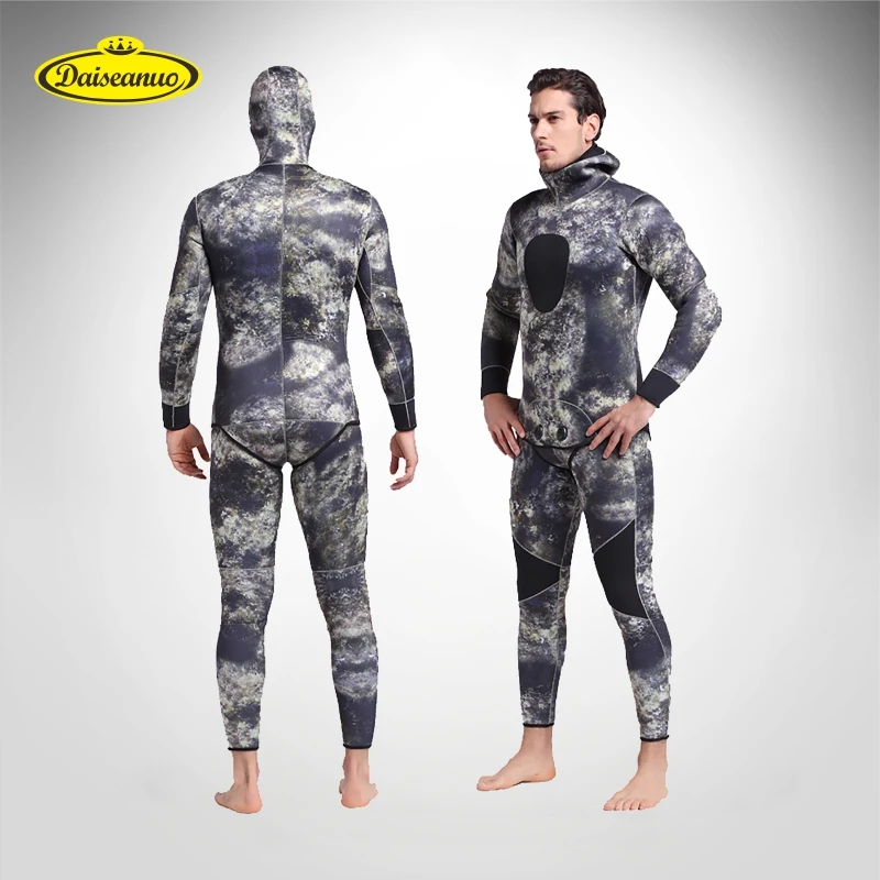 NEW Popular Neoprene Diving Hooded Men Wetsuit 3mm Camouflage Two-segment Surfing Clothing Long Sleeve Fishing Hunting Body Suit