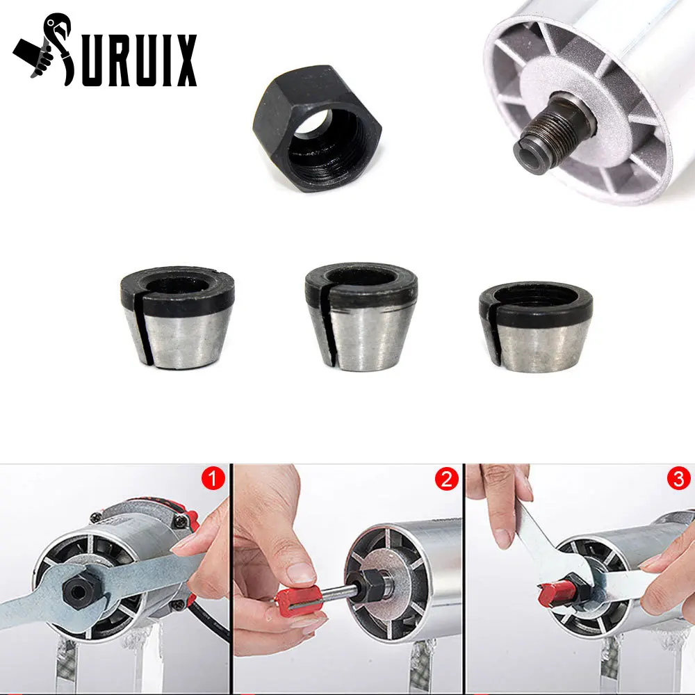 6MM 6.35MM 8MM Woodworking Shank Milling Cutter Collet Chuck Engraving Trimming Milling Cutter For Wood Router Bits