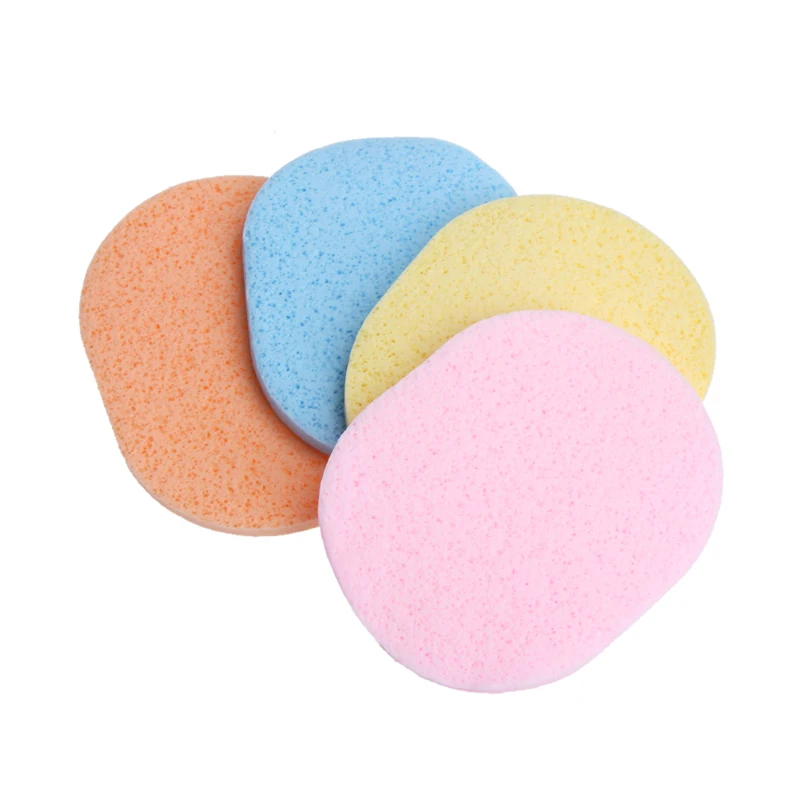 4PCS Fiber Face Makeup Wash Pad Cleaning Sponge Puff Exfoliator Scrub