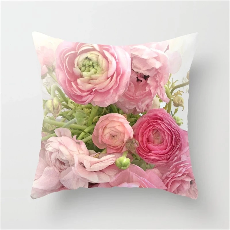 Nordic Style Wedding Decoration Throw Pillow For Home Sofa Bed Car Pillowcas 45*45cm Rose Flowers polyester Cushion Cover