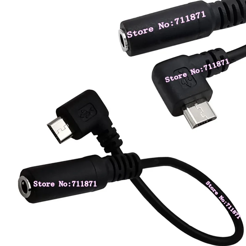 Ângulo reto curvo micro usb 5pin macho 3.5 fêmea v8 cabo adaptador de fone de ouvido linha 5p micro usb 3.5mm linha adaptadora de áudio