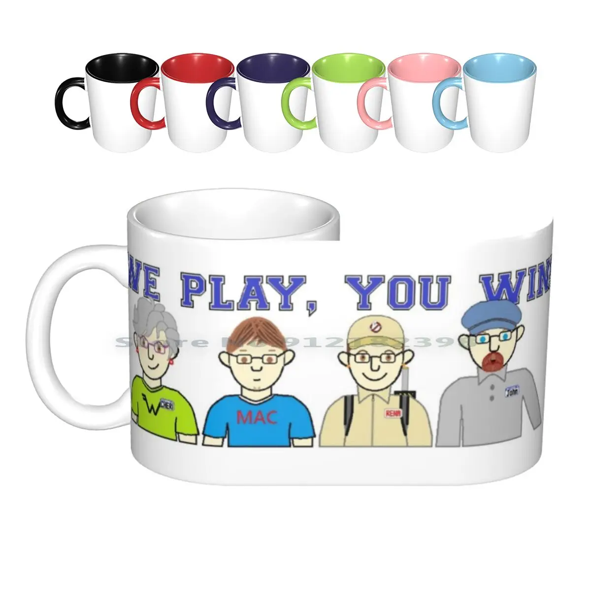 We Play You Win , From Youtube! Ceramic Mugs Coffee Cups Milk Tea Mug We Play You Win Weplayyouwin Coin Pusher Coinpusher