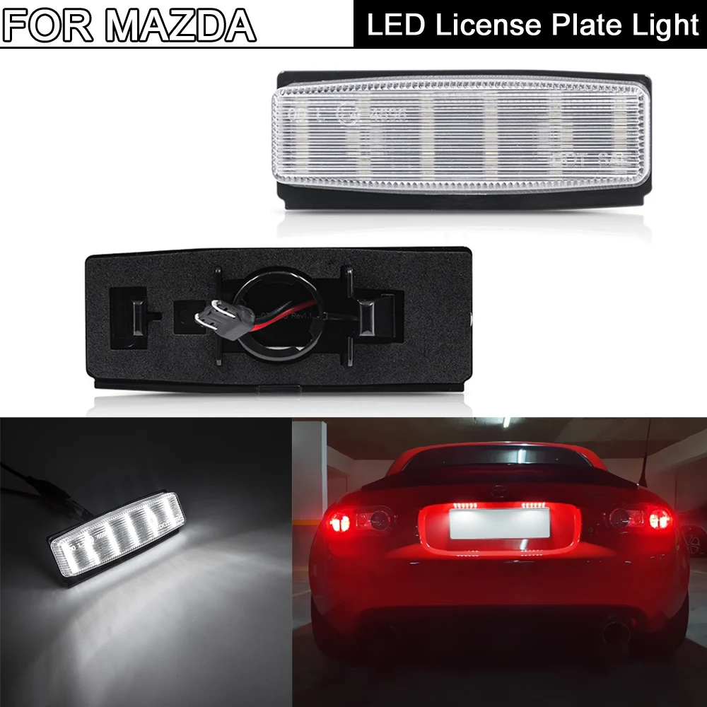 LED License Plate Lights For Mazda MX-5 Miata 2006-2015  for Fiat 124 Spider Abarth 2017-up white LED Car Rear license plate