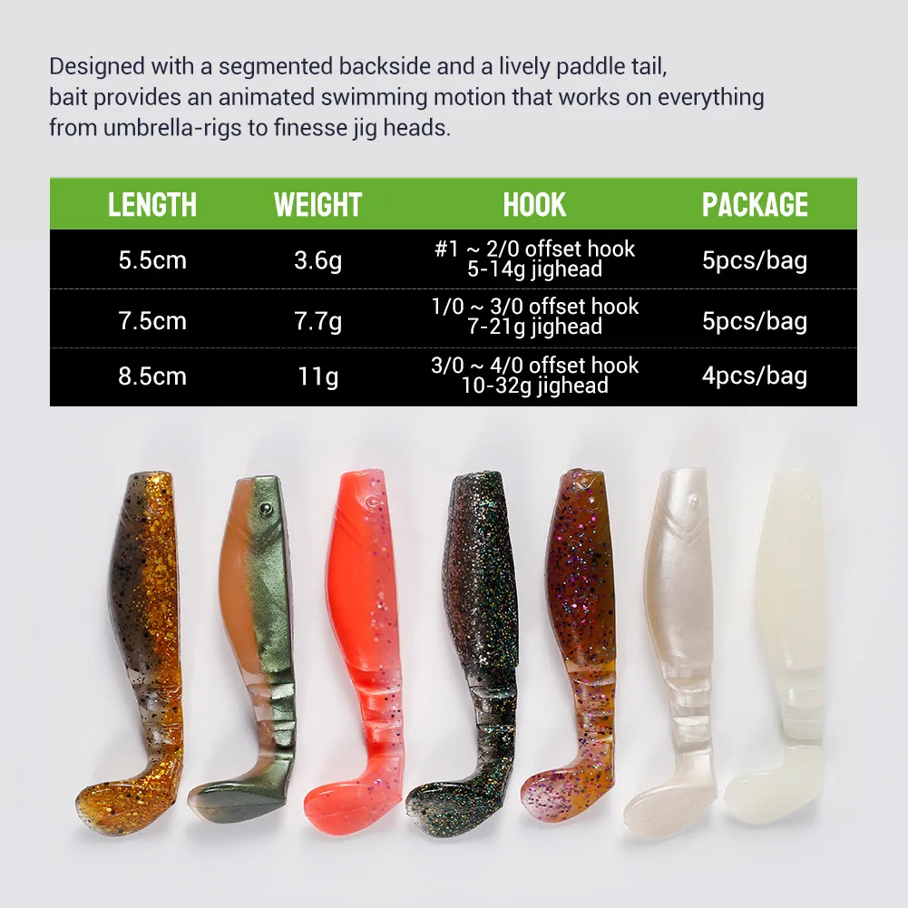 Bassland Soft Lure 55mm 75mm 85mm Silicone Bait Artificial Wobblers Carp Bass Pike Fishing Tackle Leurre Souple