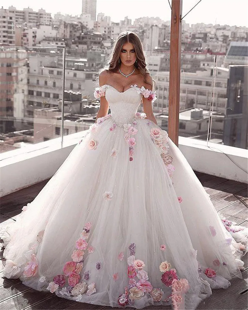 Robe de mariée bohème faite à la main, robe de Rhprioritaire, robes de mariée dos nu, chérie hors des patients initiés, fleurs 3D, quelles que soient