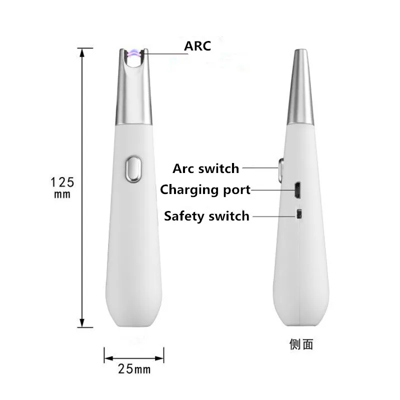 New Small Rechargeable Ignition Gun For BBQ USB Charging Cigarette Electronic lighter Windproof Flameless Arc Electric Lighters