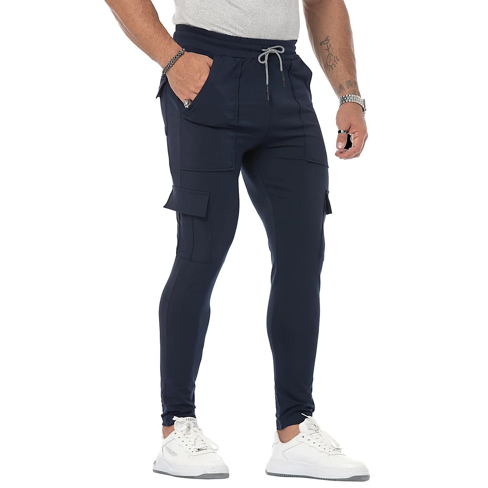 Sport Fitness Sweatpants Training Jogging Pants Cotton Streetwear Slim Fit Mens Running Track Pants Joggers Workout Gym Trousers