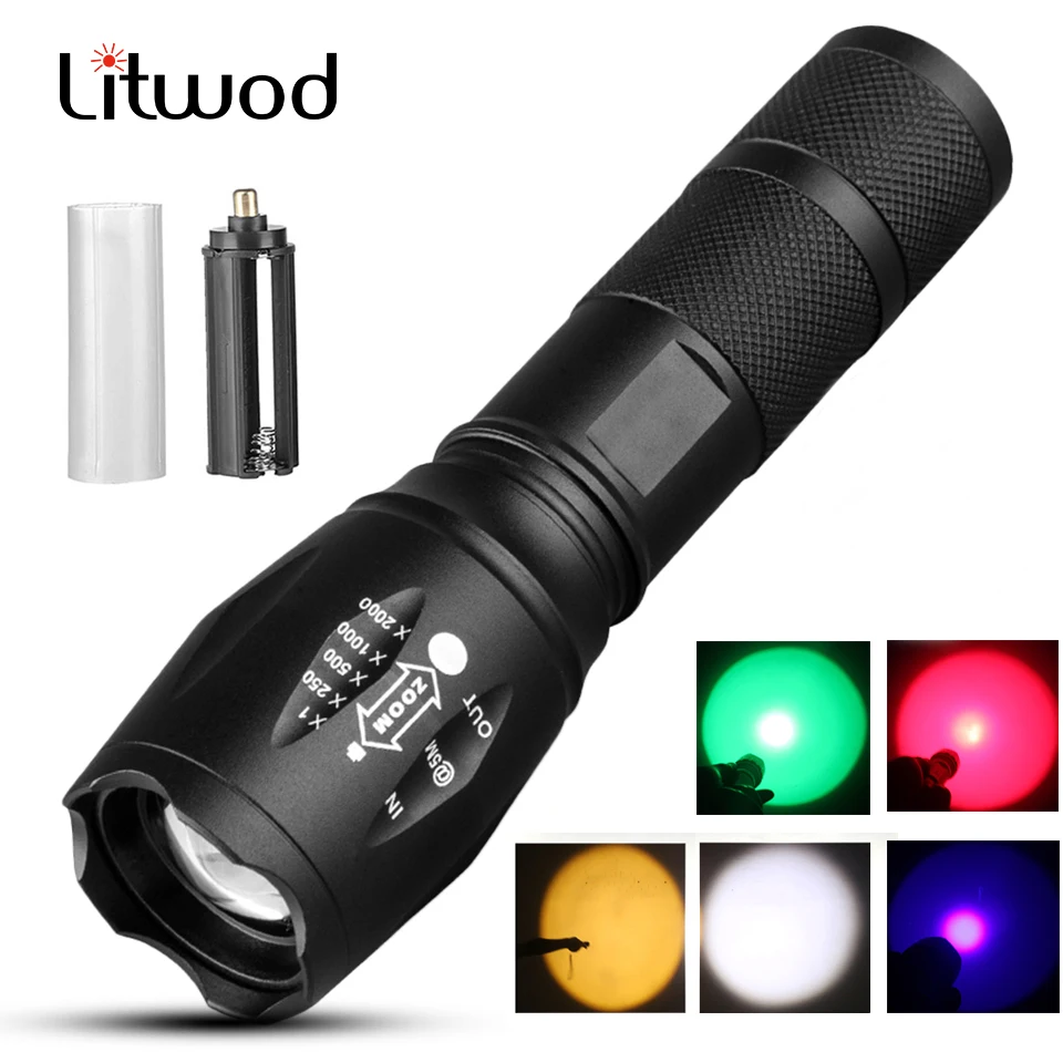 Tactical Flashlight Led Torch Camping Lamp Lights Bulbs Waterproof 8000lm Xm Shock Resistant,Hard Defense Rechargeable T6