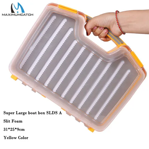 Caja de pesca con mosca impermeable Maximumcatch con hendidura/funda de espuma de fácil agarre maleta para barco de pesca de habitación grande