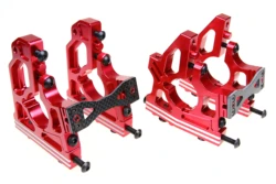 GTB CNC alluminio anteriore e posteriore Center Diff set di staffe differenziali per 1/5 RC Car Losi DBXL V.0 DBXL-E 1.0 MTXL (argento/rosso)