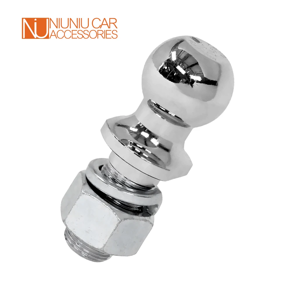 2 Inch Hitch Mount Tow Ball Chrome Shank Dia Capacity 5000Lbs Coupling Trailer Parts RV Camper Caravan Accessories
