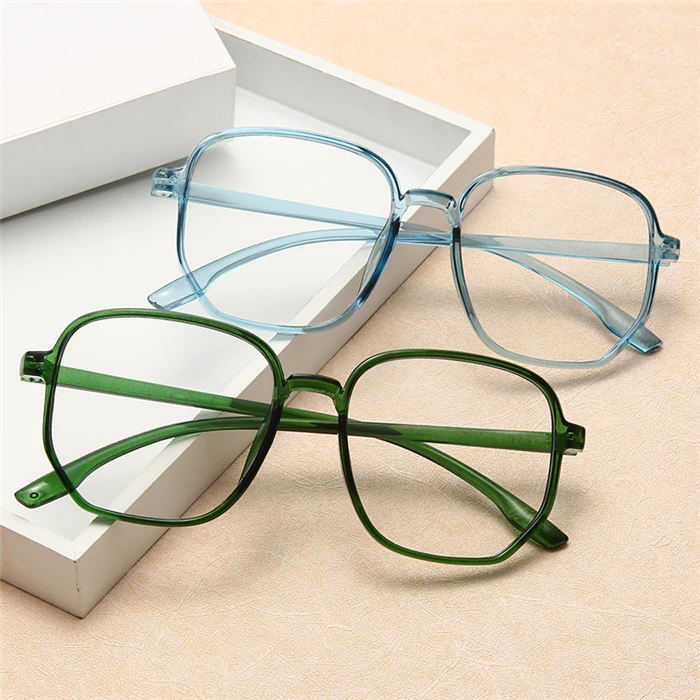 Großer Rahmen Anti-Blau-Licht kurzsichtige Brille Frauen blau grün Rahmen minus Linse Dioptrien Brille Männer 0 -0.5 -1.0 -1.5 bis -6.0 – Detail 3