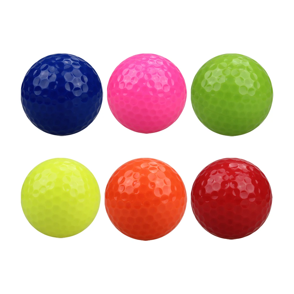 6 Pcs Mini Driving Range Practice Color Golf Balls Bulk