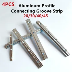 4PCS Connector Joint Aluminum Profile Length Extension Zinc Plated Fastener With Screws For 20/30/40/45 Series Aluminum Profile