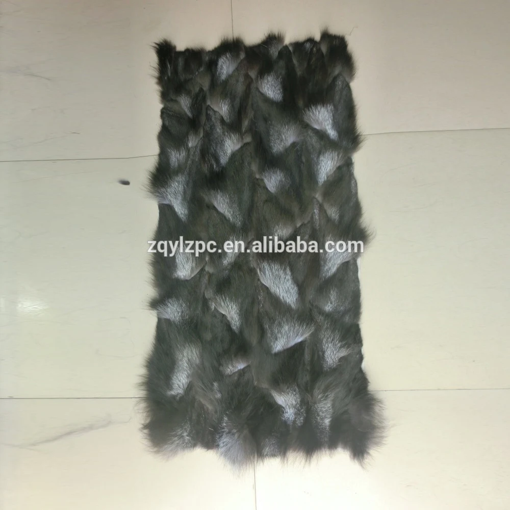 Natural Patchwork fox Fur Plate Real fox fur Rug Blanket  for garment productions