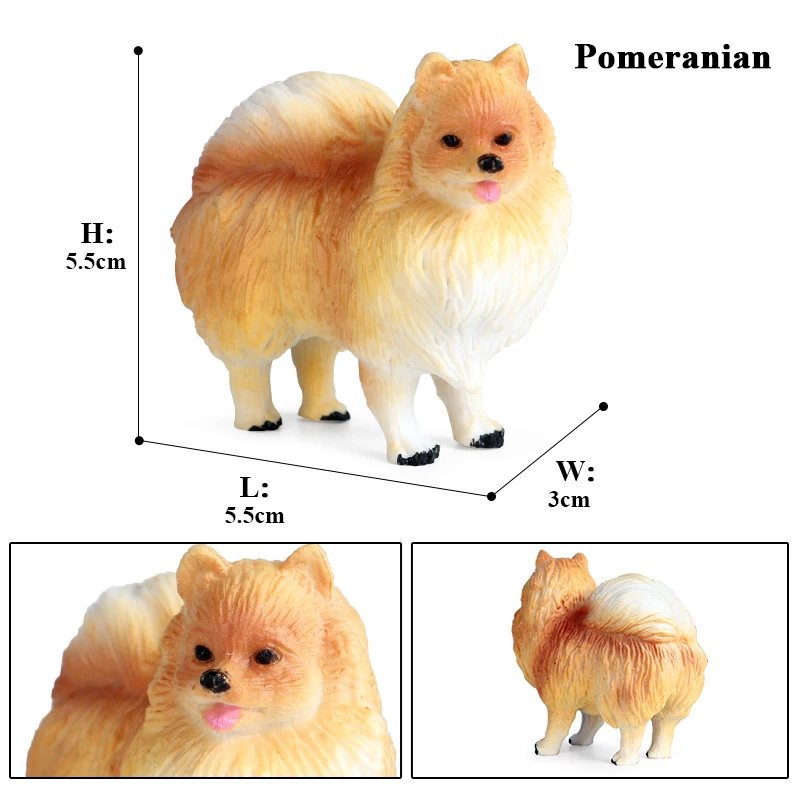 Oenux Simulation Lovely Pet Dogs Action Figures Cute Pomeranian Sausagedog Chihuahua Canecorso Animals Model Figurine Kids Toy