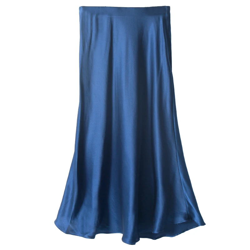 SuyaDream 100% Silk Satin Mermaid Skirt Woman 2021 Summer Long Skirts Solid Elegant Office Skirt