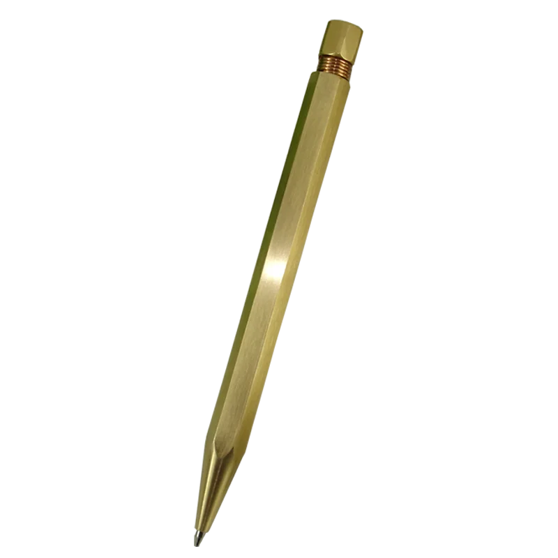 

ACMECN Newest 46g Brass Pen with Hexagon Design Twist retractable Ballpoint Pen Office Writing Instrument Craft Stationeries