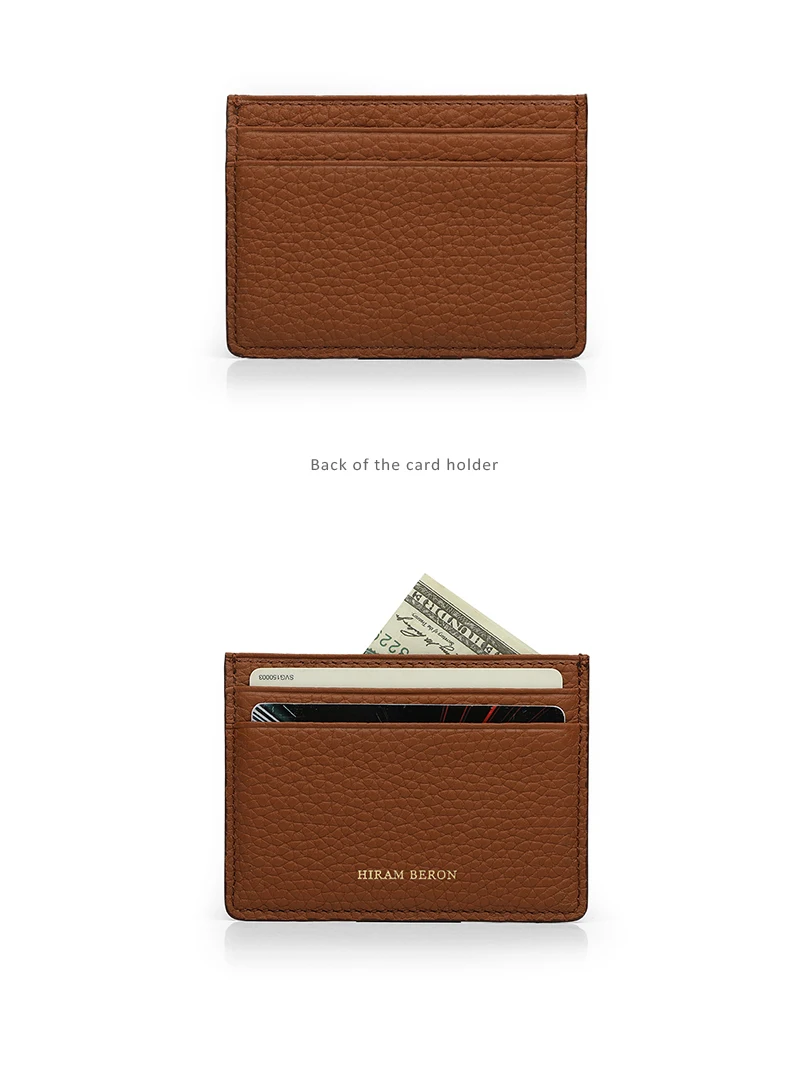 Hiram Beron Monogramm Hochwertige Premium Kieselleder Brieftasche Kartenhalter für Frauen Mann Fall Dropship – Detail 6