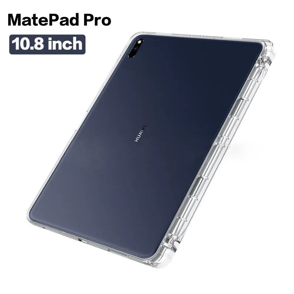 Transparent Cover For Huawei MatePad Pro 10.8'' 2019 MRX-W09 W19 AL09 AL19 With Pencil Holder TPU Silicon Back Tablet Case