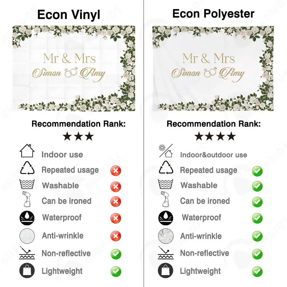 Funnytree 꽃 미스터 & 부인 웨딩 장식 배경 약혼 신부 반지 장미 배경 파티 사진 촬영 사진 스튜디오 Photozone