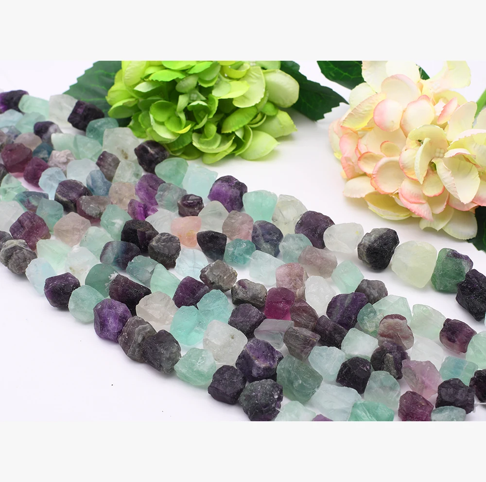 13-15x18-22mm Natural Colotful Fluorite Loose Spacer Beads Stone Beads For DIY Necklace Jewelry Making 15