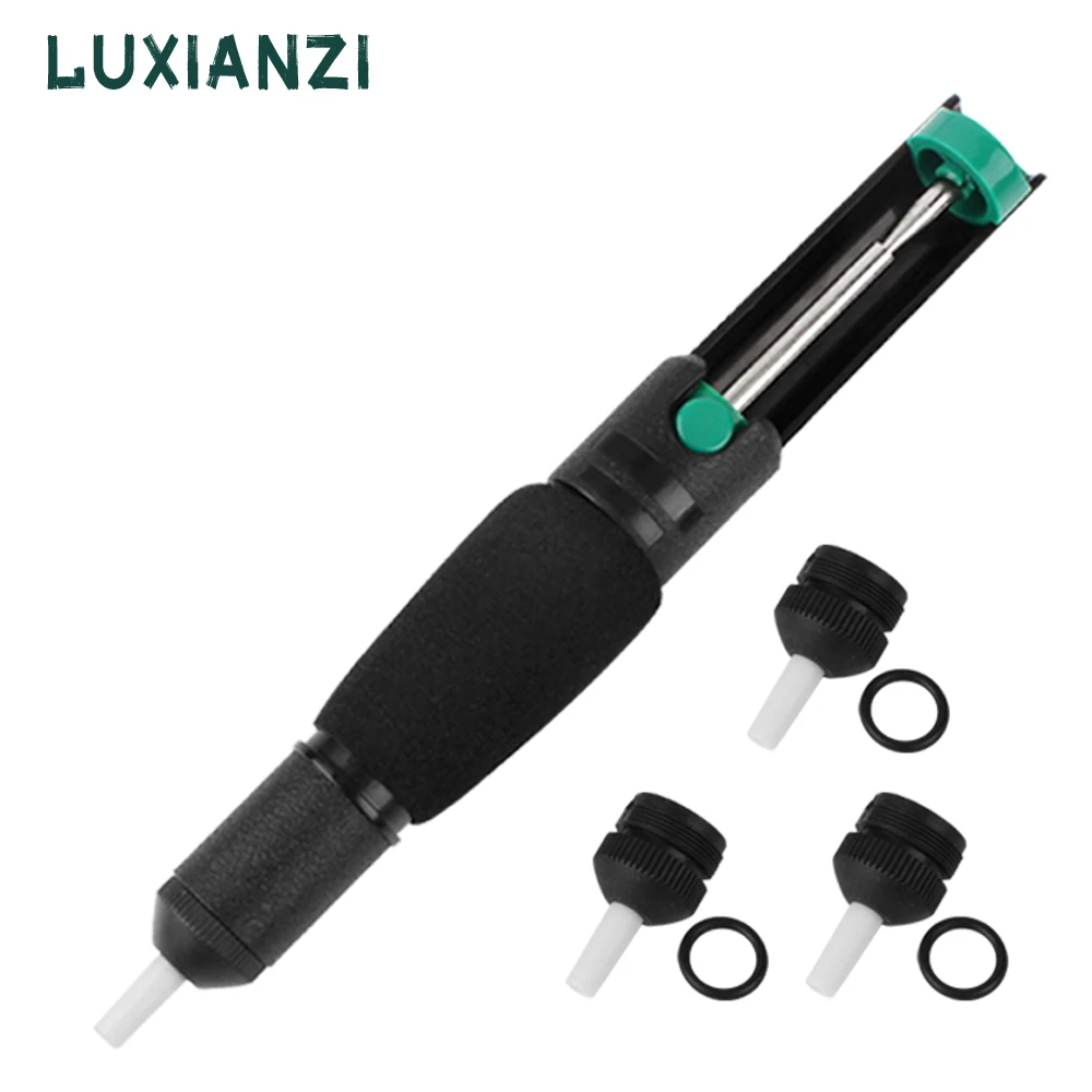 

LUXIANZI Powerful Suction Tin Desoldering Pump Plastic Vacuum Gun Desolder Pen Welding Solder Hand Tool With Extra Nozzle