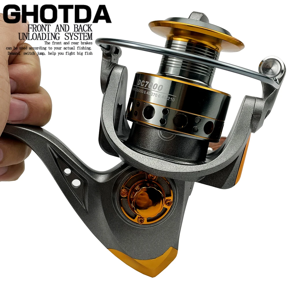 1000-7000 carretel de pesca max arraste 10kg carretel de pesca de alta velocidade 5.2:1 todo o metal carretel de fiação carretel de água salgada