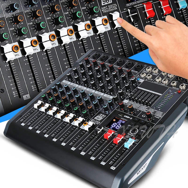 Mixer a 10 canali Console di missaggio da Studio con + 48V Phantom Power Bluetooth USB 99 DSP effetti digitali Mixer Audio digitale DJ