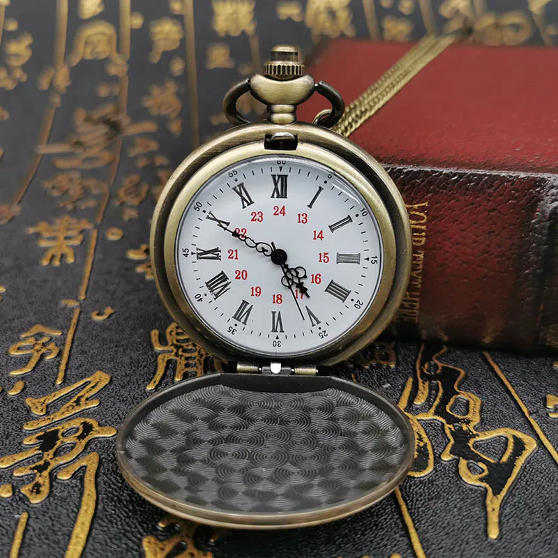 Bronze Customized To My Son Quartz Pocket Watch Vintage Roman Numeral Display Pendant Clock Birthday Gifts for Boys Dropshipping