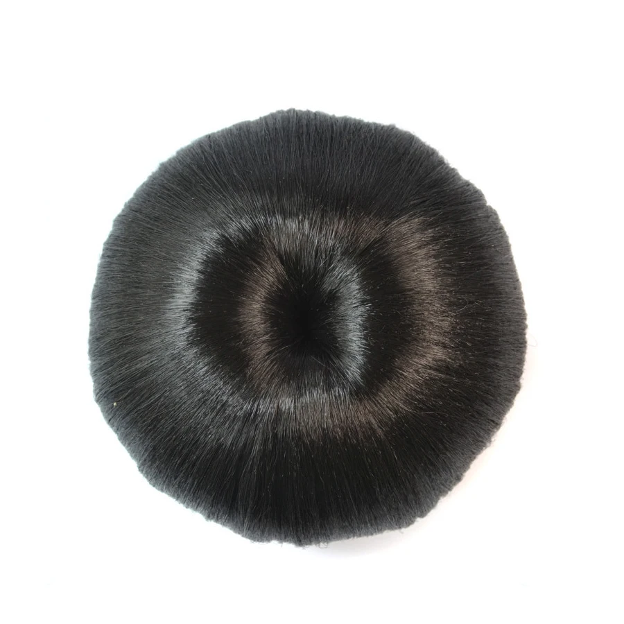 Afro Chignon Bun clip di estensione dei capelli coda di cavallo in Hairiece per capelli panino intrecciato istantaneo con frangia finta frangia