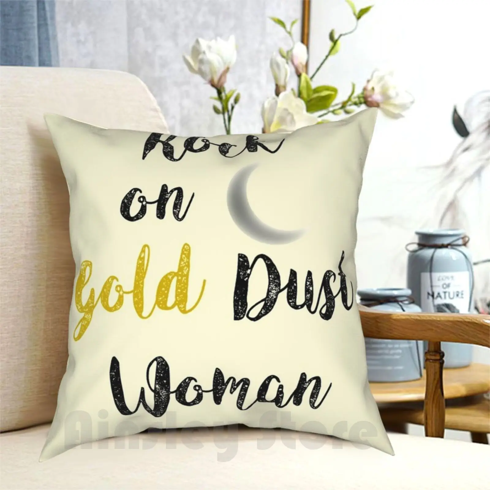 Rock On Gold Dust Woman Pillow Case Printed Home Soft DIY Pillow cover Stevie Nicks Stevie Nicks Music Classic Lyrics Songs