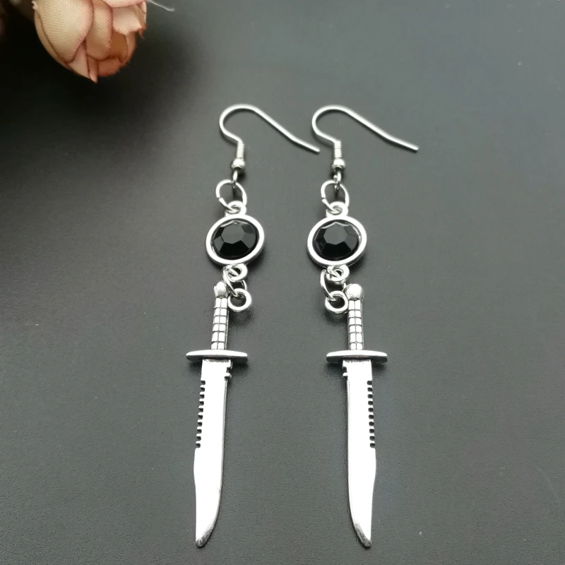 New Knife Earrings Nerve Dagger Fantasy Tarot Card Mysterious Halloween Witch Gift Fashionable Female Gothic