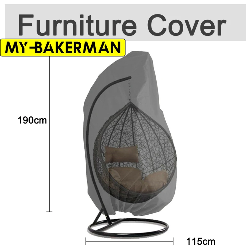 Garden Outdoor Swing Hanging Chair Bird Egg Shaped Dust Cover Universal Waterproof Cover Polyester Furniture Waterproof UV Cover